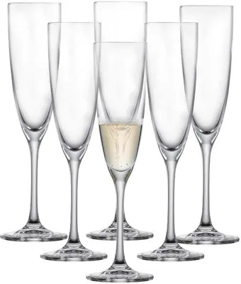 Productafbeelding van Champagneglazen Classico Set van 6 - Vaatwasmachinebestendig Tritan Kristal
