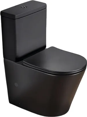 Produktbild von SAT Infinitio Stand-WC-Kombination-Set spülrandlos inkl. WC-Sitz Absenkautomatik, Schwarz matt