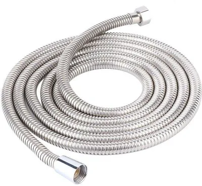 Image de Robinet de douche - 3 mètres - Acier inoxydable - Résistant - Résistance aux hautes températures - Tuyau intérieur en caoutchouc - Durable - Sans fuites