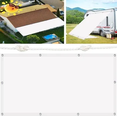 Image de Filet d'ombrage à enrouleur - Store de jardin - Refroidissement extérieur - Protection UV à 98 % - 85 x 90 cm - Blanc