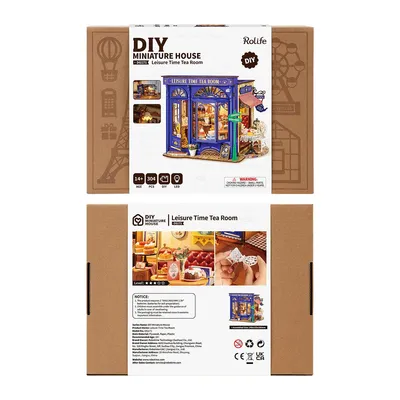 Image de puzzle 3D, maison miniature avec salon de thé, Rolife, 304 pièces