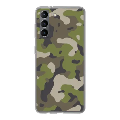Produktbild von MuchoWow® Handyhülle Schutzhülle Hülle für Samsung Galaxy S21 Camouflage-Muster mit militärischen Farben Silikon Softcase Handy Hülle - Softcase