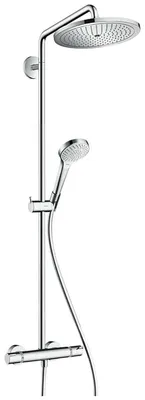 Imagen del producto de Hansgrohe Croma Select S, columna de ducha completa, 280 mm, 1 chorro, tecnología EcoSmart con termostato, cromo, 1 unidad.