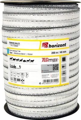 Produktbild von horizont TURBOMAX Weidezaunband, 200m, 12-40mm Breite | Breitband, Elektroband Breite: 40 mm