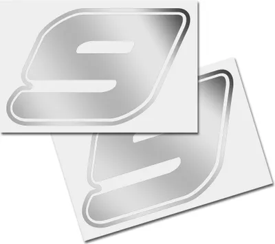 Produktbild von Startnummer Aufkleber 2er Set, Schrift Assen, # 9 silber
