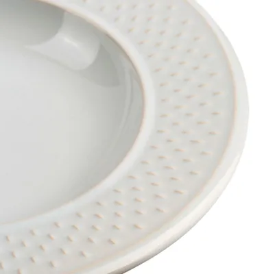 Suppenteller-Set 6er, Reisdekor, Steingut, weiß, Ø 22,5 cm