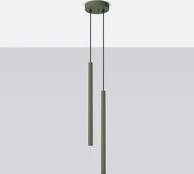 Zdjęcie produktu dla Lampa wisząca PASTELO zielony oliwkowy 2xG9x8W metal wym:104x15x15cm IP20 Sollux Lighting