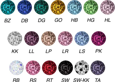 Produktbild von Chirurgenstahl Schraubkugel EPOXY Kristallfarbe: Lila Gewinde: 1,2mm | Kugelgröße: 2,5mm