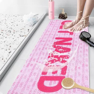 Zdjęcie produktu dla Mata antypoślizgowa Unyqoos® o wymiarach 100 x 40 cm – miękka mata PVC z otworami odpływowymi, szybko schnąca, idealna do wanny i prysznica, bez przyssawk
