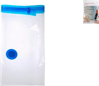 Produktbild von Packung mit 2 platzsparenden Beuteln mit hermetischem Vakuumventil, 60 x 80 cm