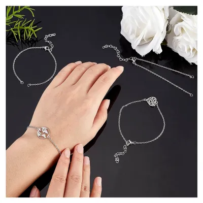 Produktbild von 12 Stück 7 Zoll Verstellbare Kettenarmbänder mit Karabinerverschlüssen aus Edelstahl