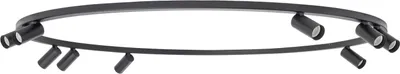 Produktbild von Strahler Aluminium Metall GU10 verstellbar D: 130 cm rund Schwarz Modern Spot Lampe