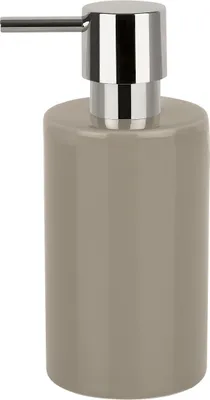 Produktbild von Spirella Seifenspender "Tube" | mit Pumpe | Flüssigseifen-Spender | Porzellan | 300ml | Langliebig und Robust | Taupe/Graubraun