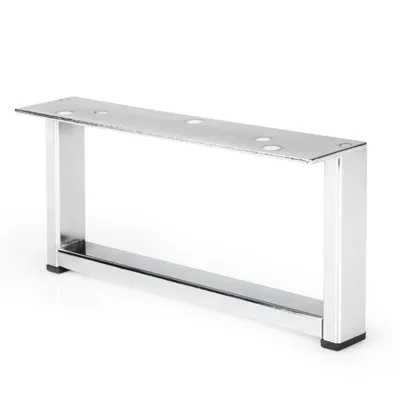 Produktbild von Möbelbein Metall 200x90 mm Rechteckig – Schrankfuß Verchromt – Stabiles Design-Gestell für Kommoden & TV-Boards – Bodenschonend