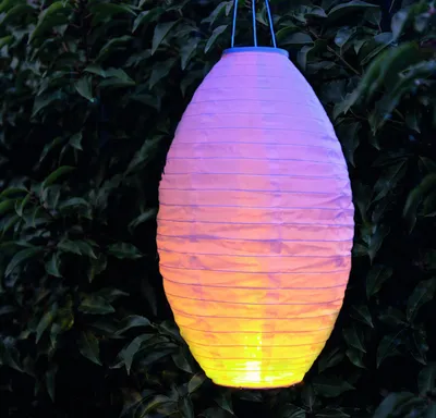 Produktbild von Solarlaterne mit Flammeneffekt weiß 30x50 cm