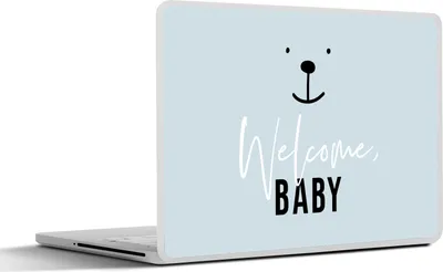 Produktbild von MuchoWow® Laptop Aufkleber Sticker Cover Zitate - Sprichwörter - Baby - Willkommen Baby - Kinder - Kinder - Jungen 36.5x27.5 cm - Laptop-Sticker