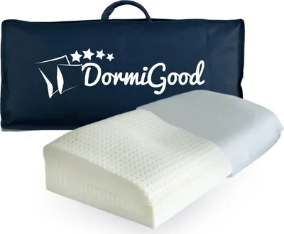 Produktbild von DormiGood | Orthopädisches Nackenstützkissen aus Latex | Premium Latex Nackenstützkissen höhenverstellbar bis 12,5 cm | Ergonomisches Kopfkissen | Germany