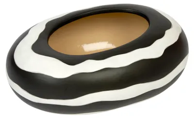 Produktbild von Azuki Gefäß Keramik, schwarz/weiß; H 14 cm 36x24 cm