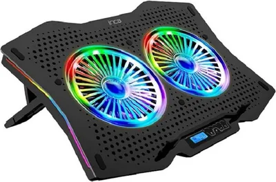 Produktbild von INCA Notebook Kühler 2x 115x15mm Lüfter/RGB/1200RPM/2xUSB sw retail