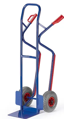 Produktbild von Rollcart Stapelkarre mit Treppenrutschkufen aus Stahlrohr250x60mm Vollgummi GS