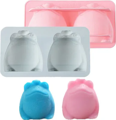 Produktbild von 2 Stück Kuchenform, 2 Cartoon-Silikon-Tierform, 3D-Froschform, Formen Für DIY-Backform, Cupcake-Dekorationswerkzeuge