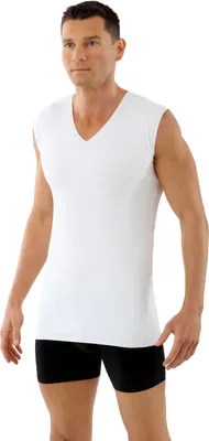 Produktbild von ALBERT KREUZ Herren Unterhemd Lasercut nahtlos Clean Cut V-Ausschnitt ohne Arm weiß, 08/XXL