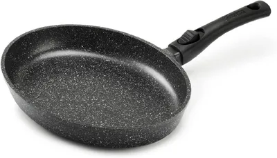 Image de Pradel Excellence, PCUI001023, poêle à poisson en fonte d'aluminium 35 x 4,5 cm, revêtement antiadhésif aspect pierre, poignée amovible, compatible avec tous les types de cuisinières