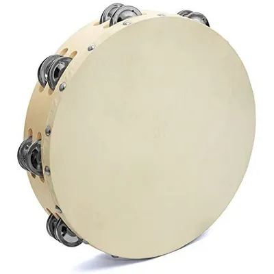Immagine prodotto di Tiger TAM98-10 Tamburello con pelle naturale - 10" - Doppia fila N