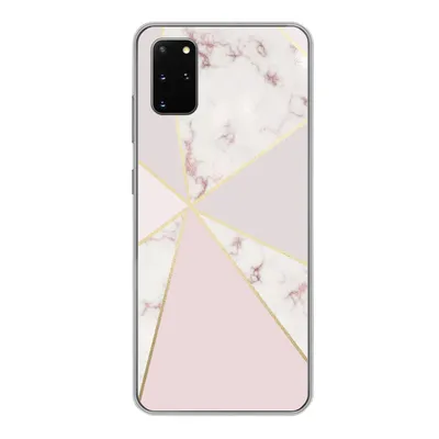 Produktbild von MuchoWow® Handyhülle Schutzhülle Hülle für Samsung Galaxy S20 Plus Marmor - Gold - Rosa Silikon Softcase Handy Hülle - Hartschale