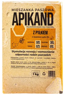 Imagen del producto de Pasta nutritiva para abejas - Mezcla completa de alimento - 8% de polen - Alimento para colonias de abejas en la colmena - 1 kg - Color beige