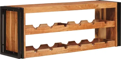 Image de Étagère à vin Marron 120 x 45 x 33 cm Bois d'Acacia Massif
