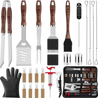 Produktbild von Famanu Grillset - Hochwertige BBQ Werkzeuge aus Edelstahl