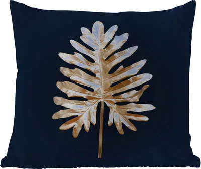 Produktbild von MuchoWow® Outdoor Kissen - Blätter - Herbst - Gold - Schwarz - Natur - Luxus - 45x45 cm - Wetterfest - Lounge Kissen - Fotokissen - Dekoratives Kissen