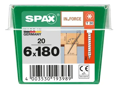 Produktbild von Spax Holzbauschrauben 6.0 x 180 mm TX 30 - 20 Stk.