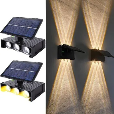 Immagine prodotto di Lampade da parete da esterno decorative orientabili a 6 LED, impermeabili (IP65), ideali per giardini, prati, balconi e terrazze.