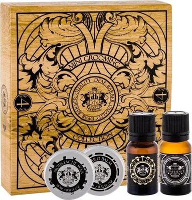 Zdjęcie produktu dla Dear Barber - Mini Grooming Collection - Zestaw Woda toaletowa 10ml, Balsam do brody 15ml, Olejek do brody 10ml, Wosk do wąsów 15ml