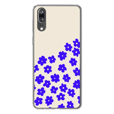 Produktbild von MuchoWow® Handyhülle Schutzhülle Hülle für Huawei P20 Blume - Blau - Muster Silikon Softcase Handy Hülle - Hardcover