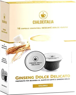 Produktbild von Cialdeitalia - Ginseng Dolce Delicato Kapseln kompatibel mit Nescafé Maschinen - 192 Stück