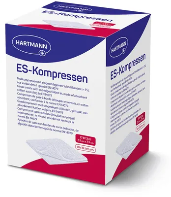 Obrázok produktu pre Hartmann ES kompresy, sterilné 7,5 x 7,5 cm | balenie (100 kusov)