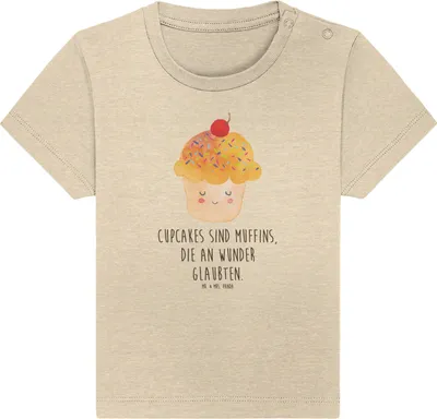 Produktbild von Mr. & Mrs. Panda Babyshirt Cupcake 12. - 18. Monat - Natural Raw - Geschenk, Lustige Sprüche, Motivation, Muffin, Koch, T-Shirt Baby, , Cupcakes, Kleinkind Shirt