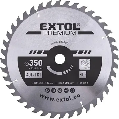 Image de Lame de scie Extol Premium (8803251) avec lames SK, 350x2,5x30mm, 40T