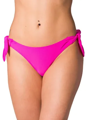 Zdjęcie produktu dla Damskie figi bikini typu tanga Aquarti z wiązaniem po bokach, model brazylijski, kolor: różowy, rozmiar: 42