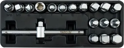 Image de Yato, modèle YT-0599, jeu de clés (18 pièces), outil durable et polyvalent, idéal pour les réparations et l'entretien des véhicules et des machines.