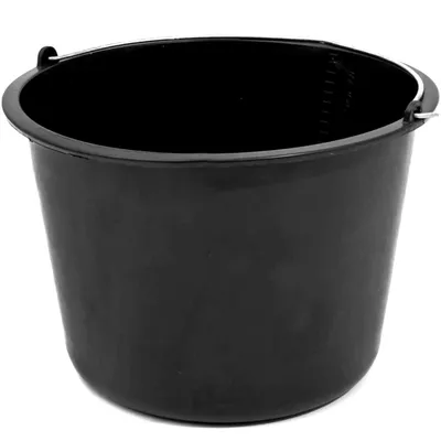 Obrázek produktu pro Stavební kbelík Kbelík na maltu 20 l Kbelík na omítku 36,5 cm Kbelík na cement Černý kbelík Kbelík na vodu