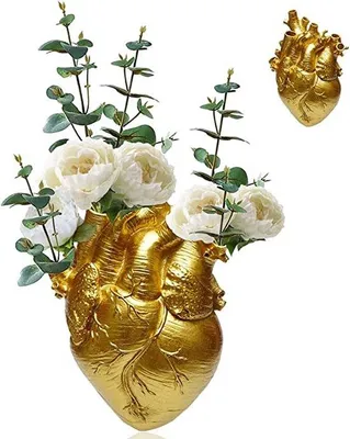 Produktbild von Famanu Vase Anatomisches Herz - Dekorative Blumenvaase für Pampasgras