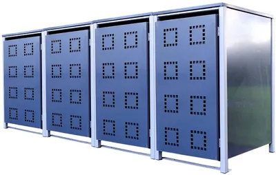 Produktbild von 4 Tailor Mülltonnenboxen Basic für 120 Liter Tonne /Stanzung 5 /Anthrazit / Grau