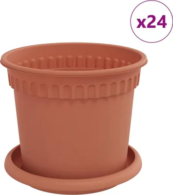 Produktbild von Blumentöpfe 24 pcs Ziegelrot Ø 15 x 12 cm Kunststoff