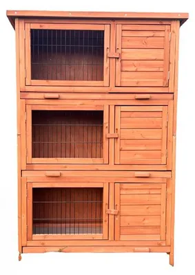Image de Huka MacHook 3 clapier à lapin en bois 98x51,5x145 cm