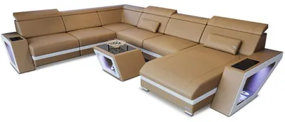 Produktbild von XXL Wohnlandschaft Catania U-Form in Leder