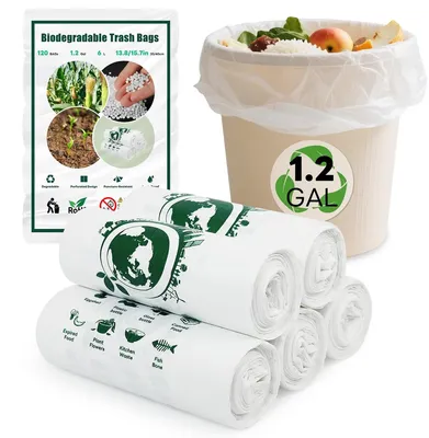 Imagen del producto de Bolsas de basura - Biodegradables - 6 litros - 40 x 45 cm - 120 unidades